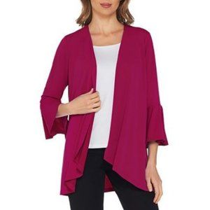 Susan Graver Liquid Knit Cardigan with Bell Sleeve